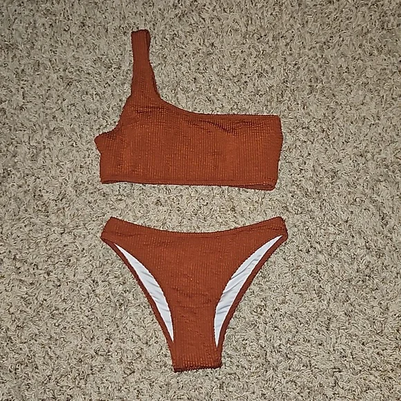 Ribbed Bikini Set One Shoulder Top - Picture 5 of 8